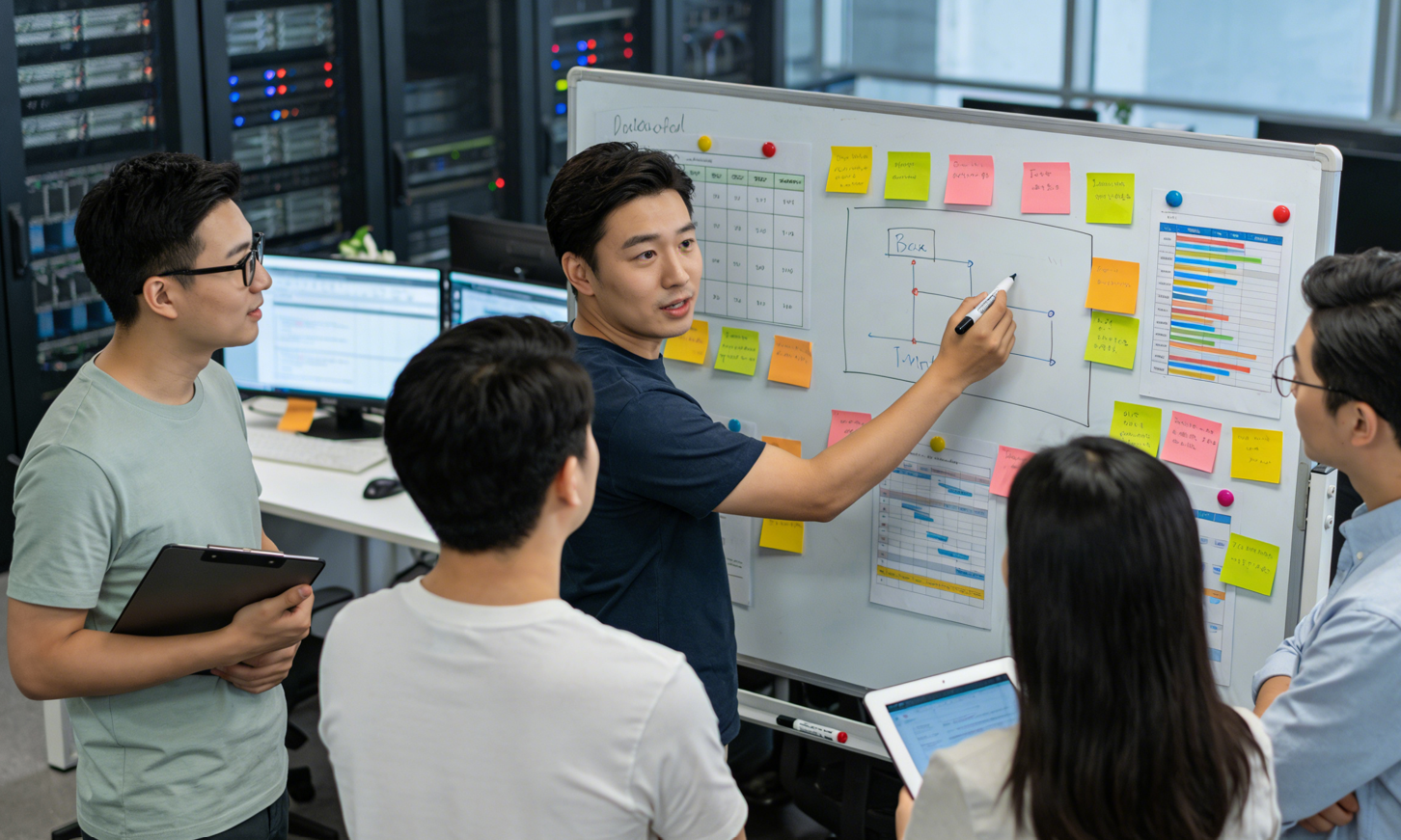 公司团队讨论技术方案